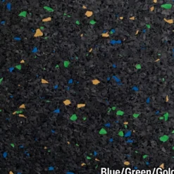 Rubber Tile Interlocking 10% Color CrossTrain Custom 1/4 Inch x 2x2 Ft. Pacific