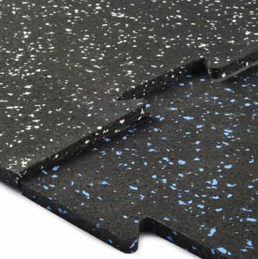 Rubber Tile Interlocking 10% Color CrossTrain Custom 3/8 Inch x 2x2 Ft. Pacific