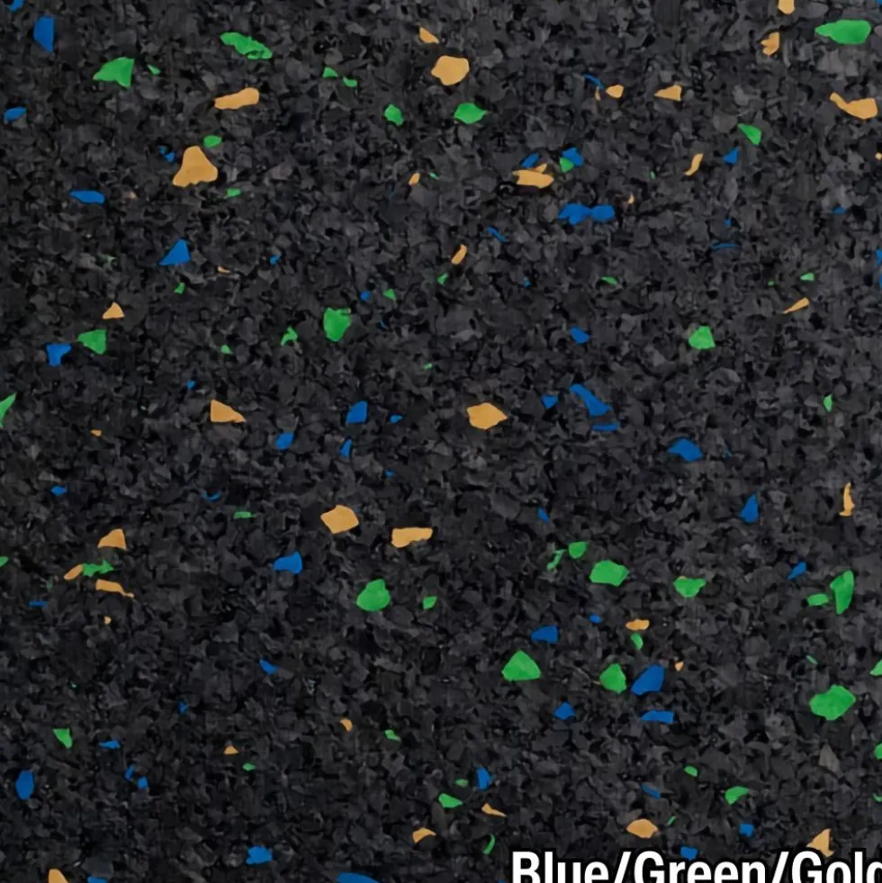 Rubber Tile Interlocking 10% Color CrossTrain Custom 8 mm x 2x2 Ft. Pacific