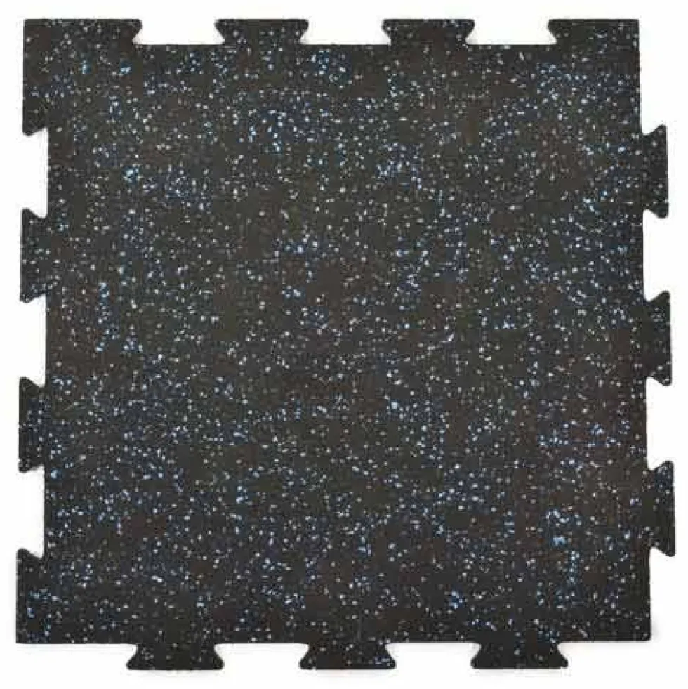 Rubber Tile Interlocking 10% Color CrossTrain Custom Pacific 1/2 Inch x 2x2 Ft.