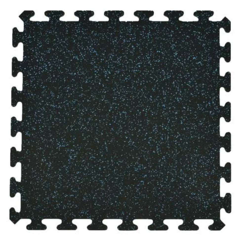 Rubber Tile Interlocking Sport 10% Blue 3/8 Inch x 2x2 Ft.