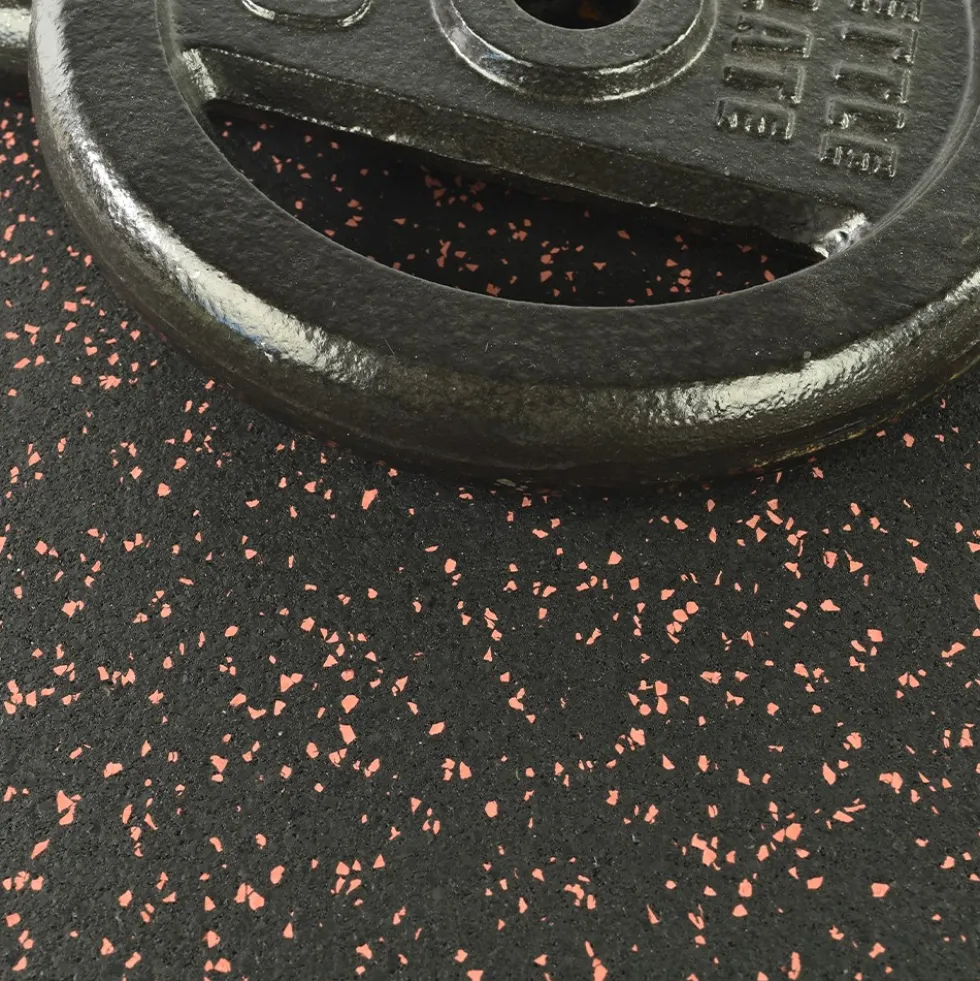Rubber Tile Interlocking Sport 10% Red 3/8 Inch x 2x2 Ft.