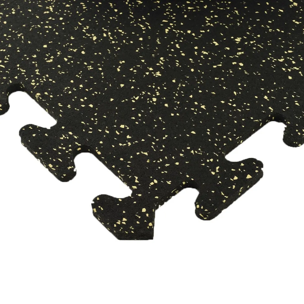 Rubber Tile Interlocking Sport 10% Tan 3/8 Inch x 2x2 Ft.