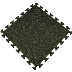 Rubber Tile Interlocking Sport 10% Tan 3/8 Inch x 2x2 Ft.