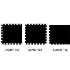 Rubber Tile Interlocking Sport 10% Light Gray 3/8 Inch x 2x2 Ft.