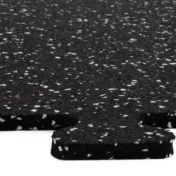 Rubber Tile Interlocking Sport 10% Light Gray 3/8 Inch x 2x2 Ft.
