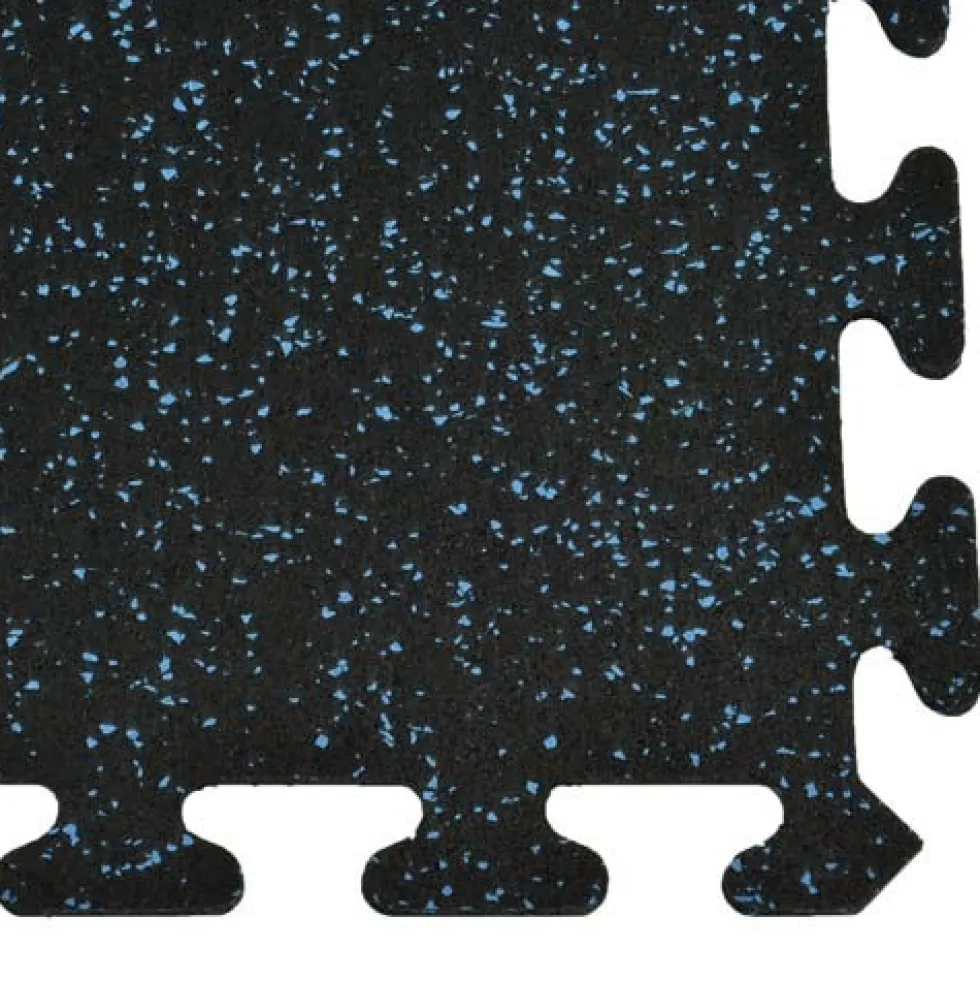 Rubber Tile Interlocking Sport West 10% Blue 3/8 Inch x 2x2 Ft.