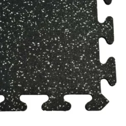 Rubber Tile Interlocking Sport West 10% Light Gray 3/8 Inch x 2x2 Ft.