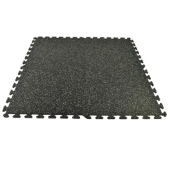 Rubber Tile Interlocking Sport West 10% Light Gray 3/8 Inch x 2x2 Ft.