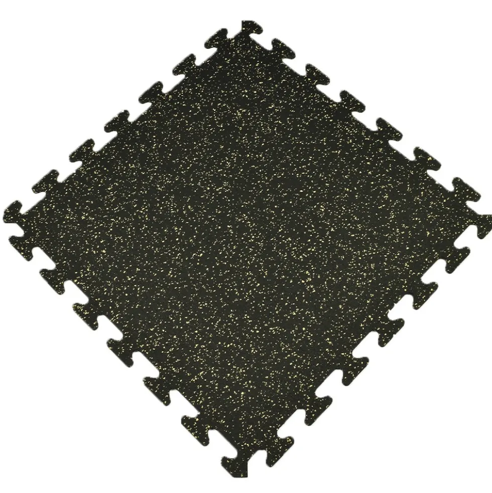 Rubber Tile Interlocking Sport West 10% Tan 3/8 Inch x 2x2 Ft.