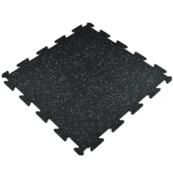 Rubber Tile Interlocks with Borders 10% Color 8mm x 25x25 Inches Pacific