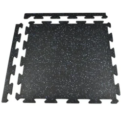 Rubber Tile Interlocks with Borders 10% Color CrossTrain 8mm x 25x25 Inches Pacific