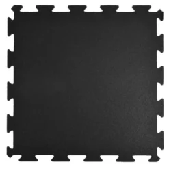 Rubber Tile Interlocks with Borders Black 1/4 Inch x 25x25 Inches Pacific