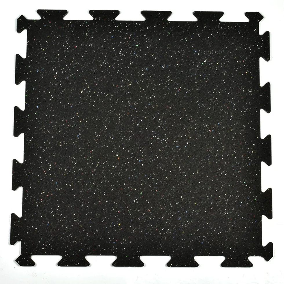 Rubber Tile Interlocks with Borders Regrind 1/4 Inch x 25x25 Inches Pacific