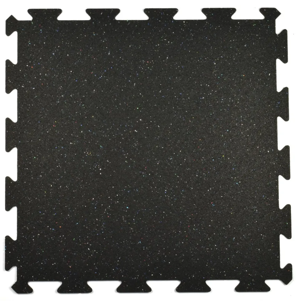 Rubber Tile Interlocks with Borders Regrind 1/4 Inch x 25x25 Inches Pacific