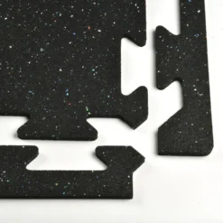 Rubber Tile Interlocks with Borders Regrind 1/4 Inch x 25x25 Inches Pacific