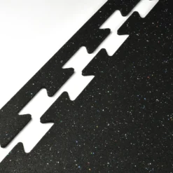 Rubber Tile Interlocks with Borders Regrind 1/4 Inch x 25x25 Inches Pacific