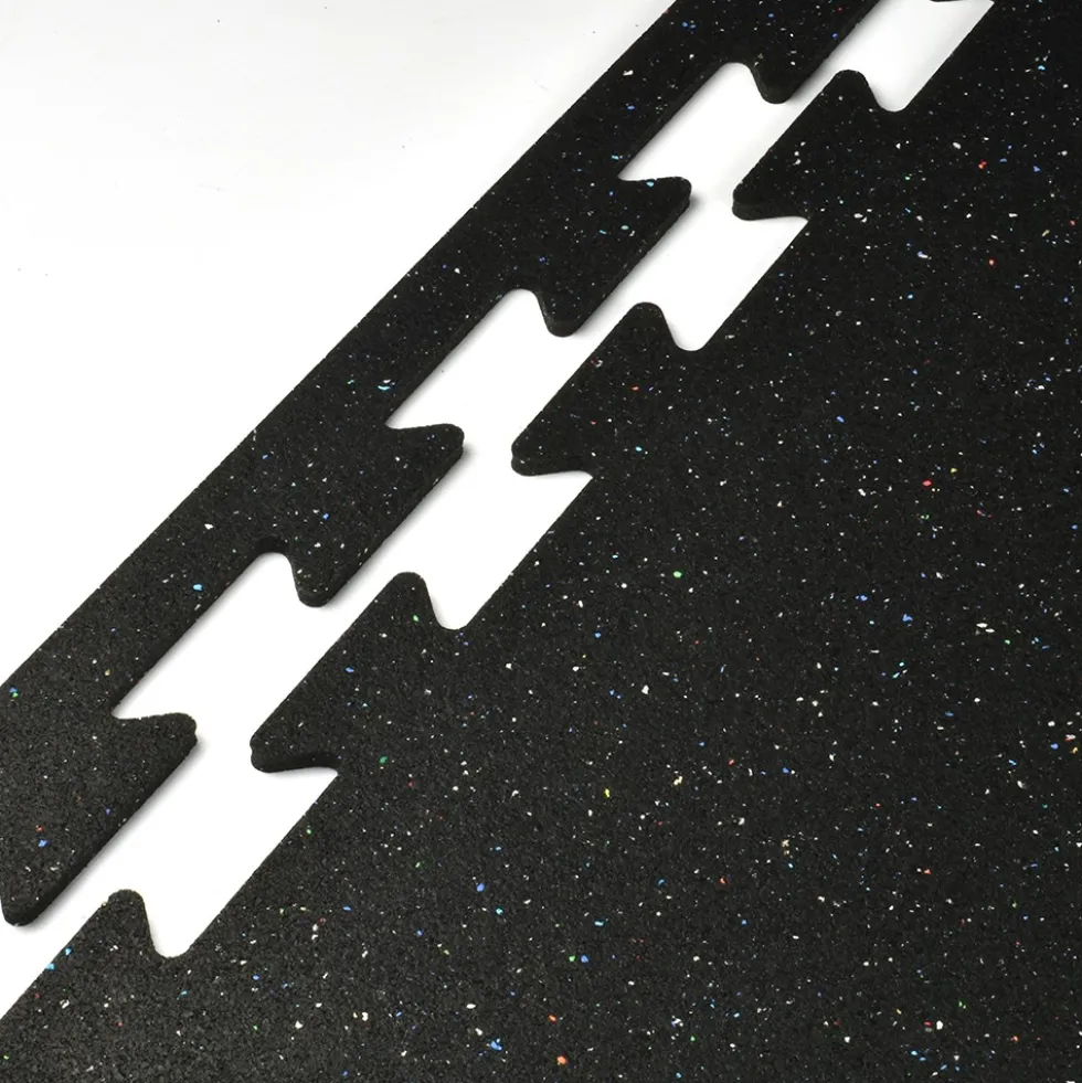 Rubber Tile Interlocks with Borders Regrind 1/4 Inch x 25x25 Inches Pacific