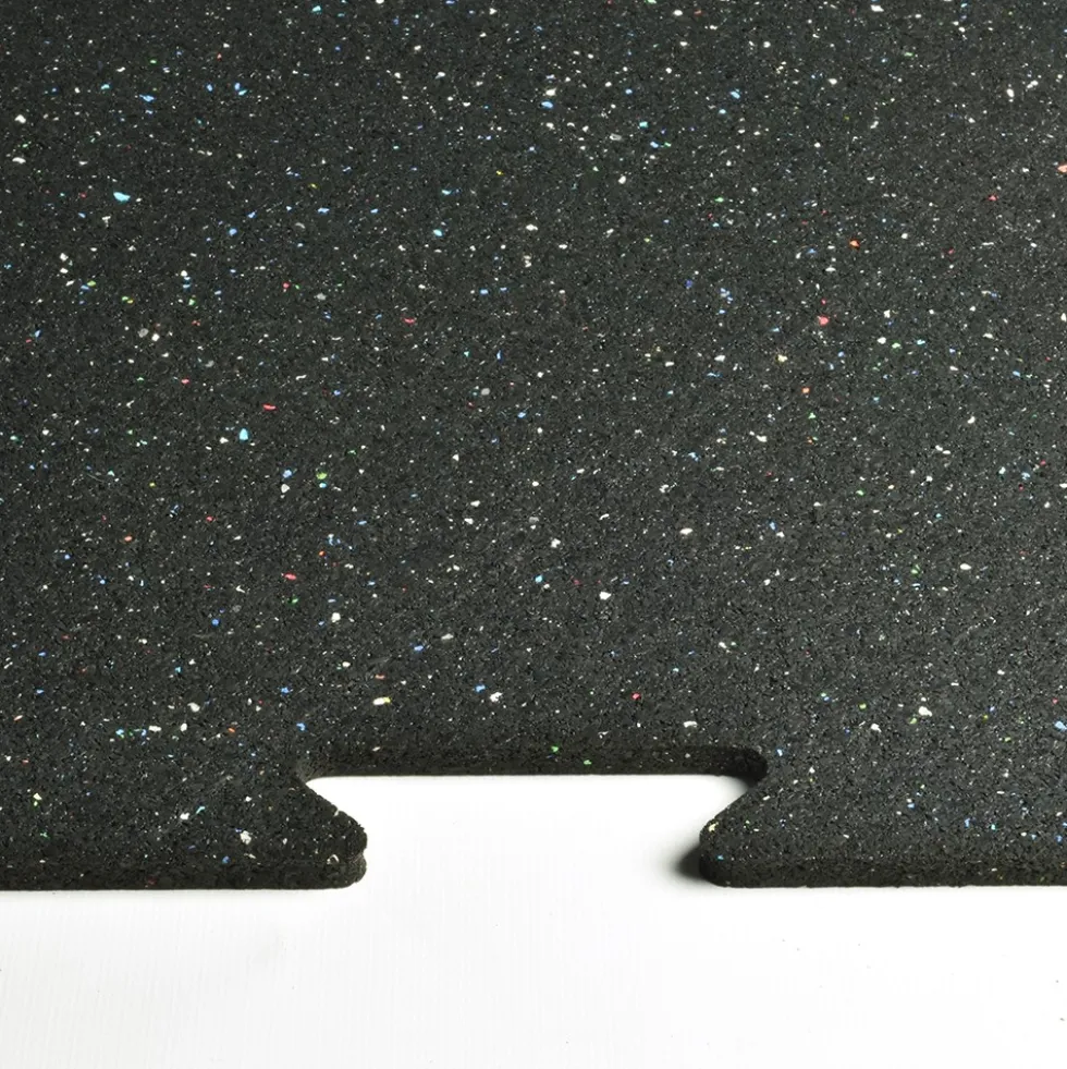 Rubber Tile Interlocks with Borders Regrind 1/4 Inch x 25x25 Inches Pacific