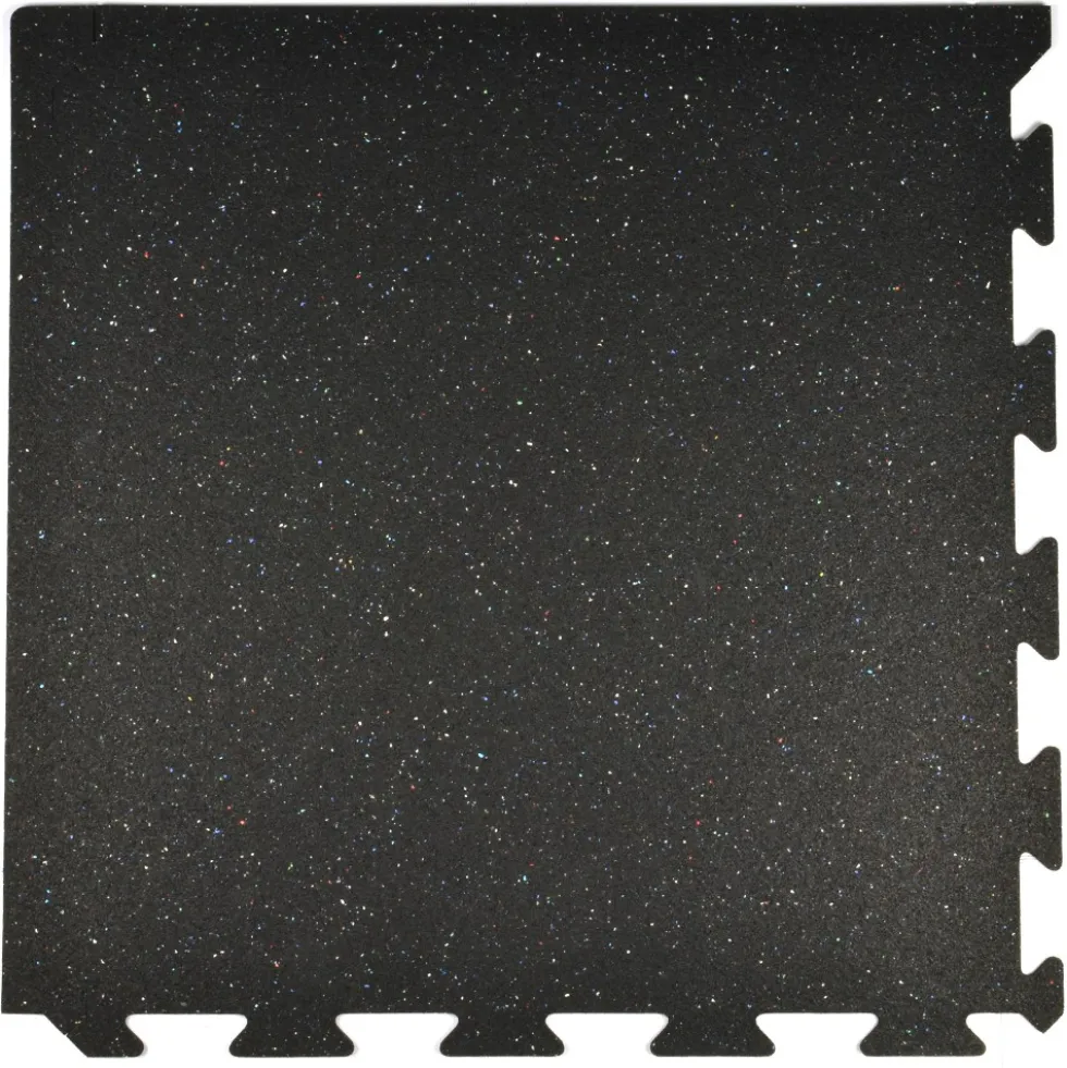 Rubber Tile Interlocks with Borders Regrind 1/4 Inch x 25x25 Inches Pacific