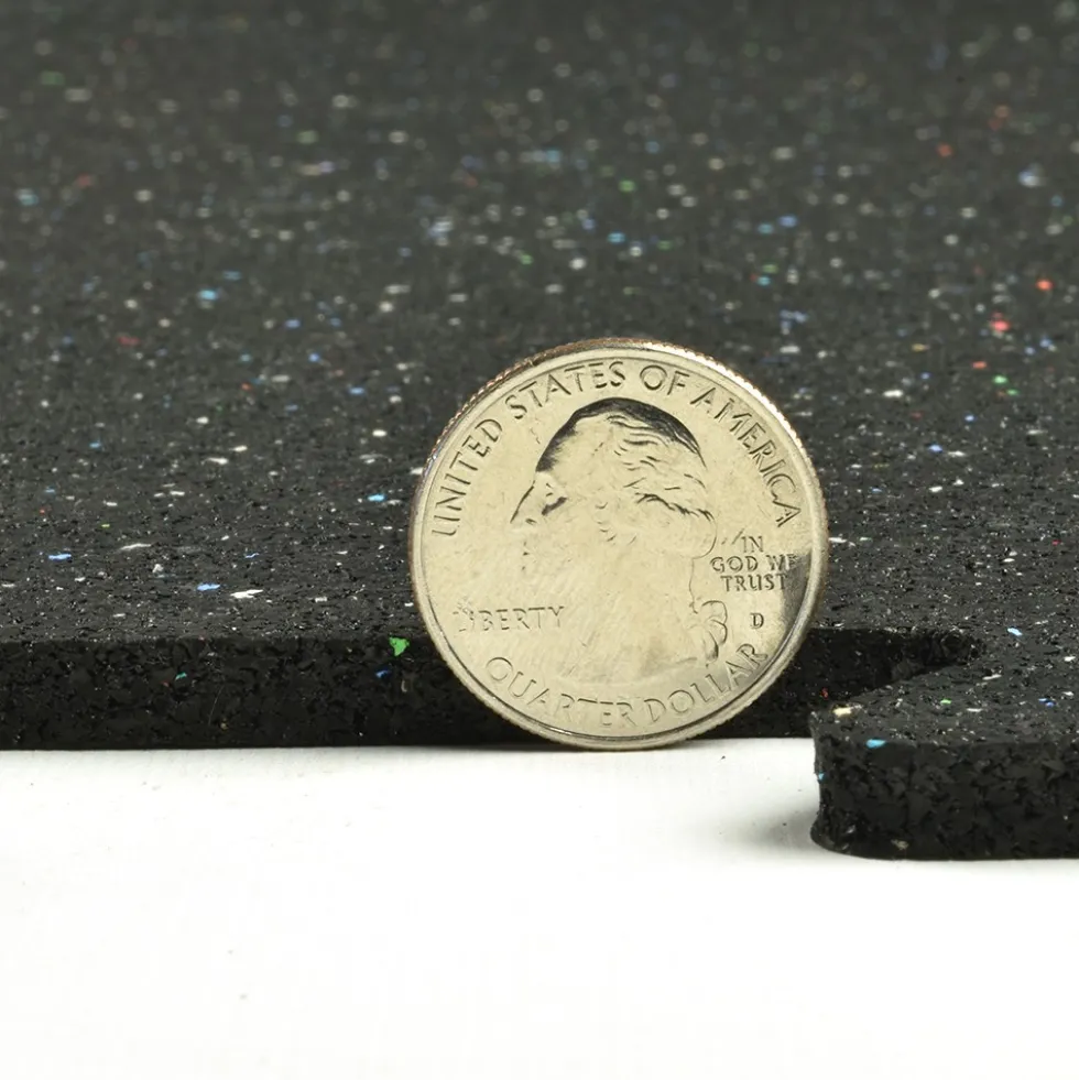 Rubber Tile Interlocks with Borders Regrind 1/4 Inch x 25x25 Inches Pacific