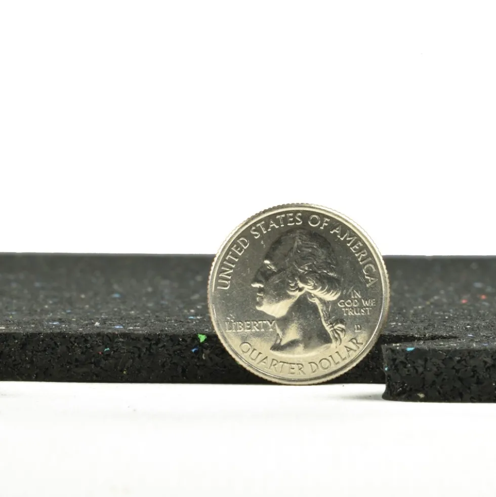 Rubber Tile Interlocks with Borders Regrind 1/4 Inch x 25x25 Inches Pacific