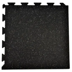 Rubber Tile Interlocks with Borders Regrind 1/4 Inch x 25x25 Inches Pacific