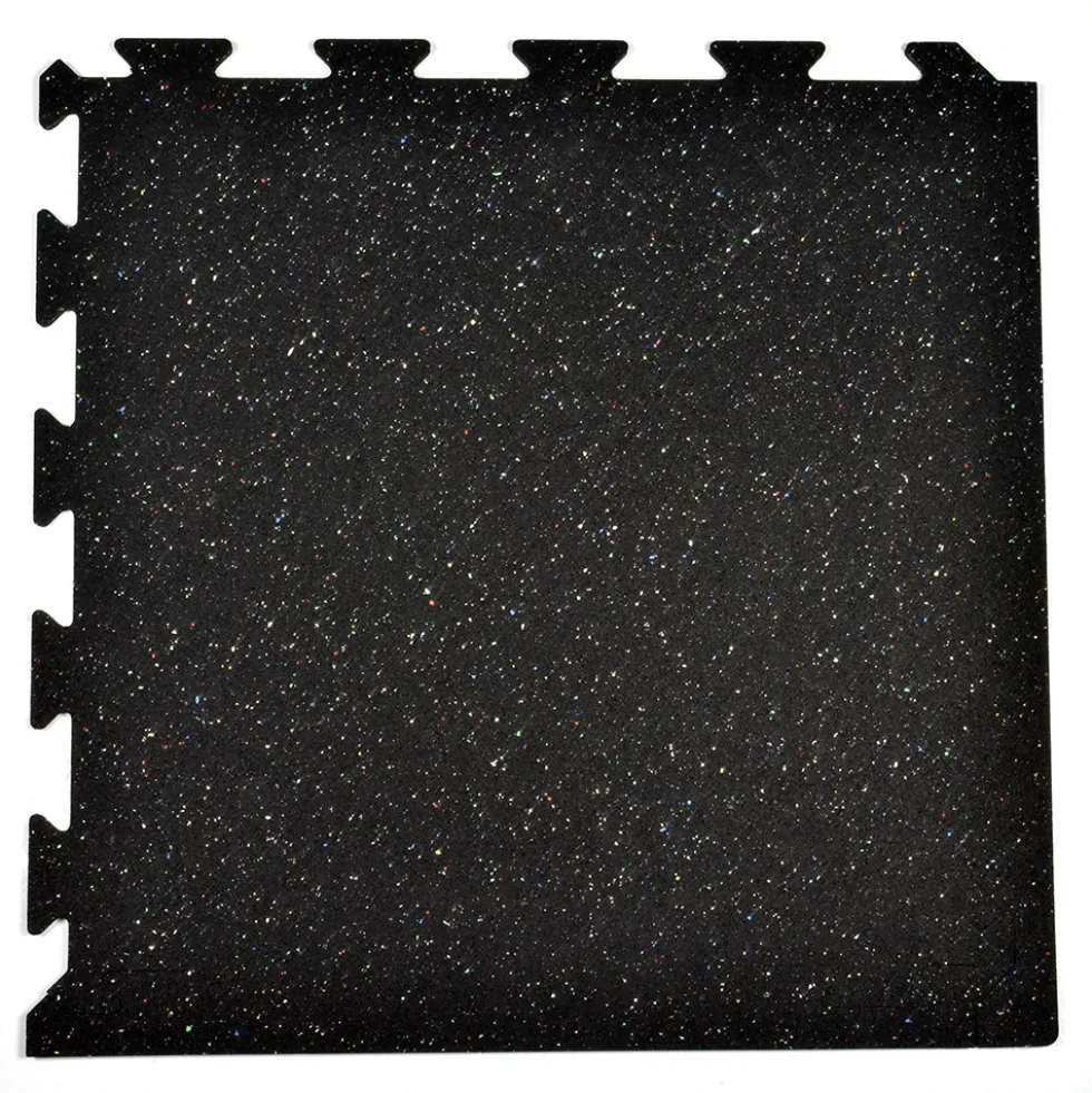 Rubber Tile Interlocks with Borders Regrind 1/4 Inch x 25x25 Inches Pacific