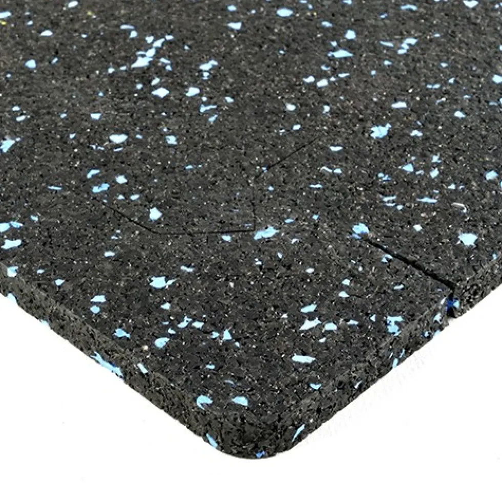 Rubber Tile Interlocks with Borders 10% Color 1/4 Inch x 25x25 Inches Pacific