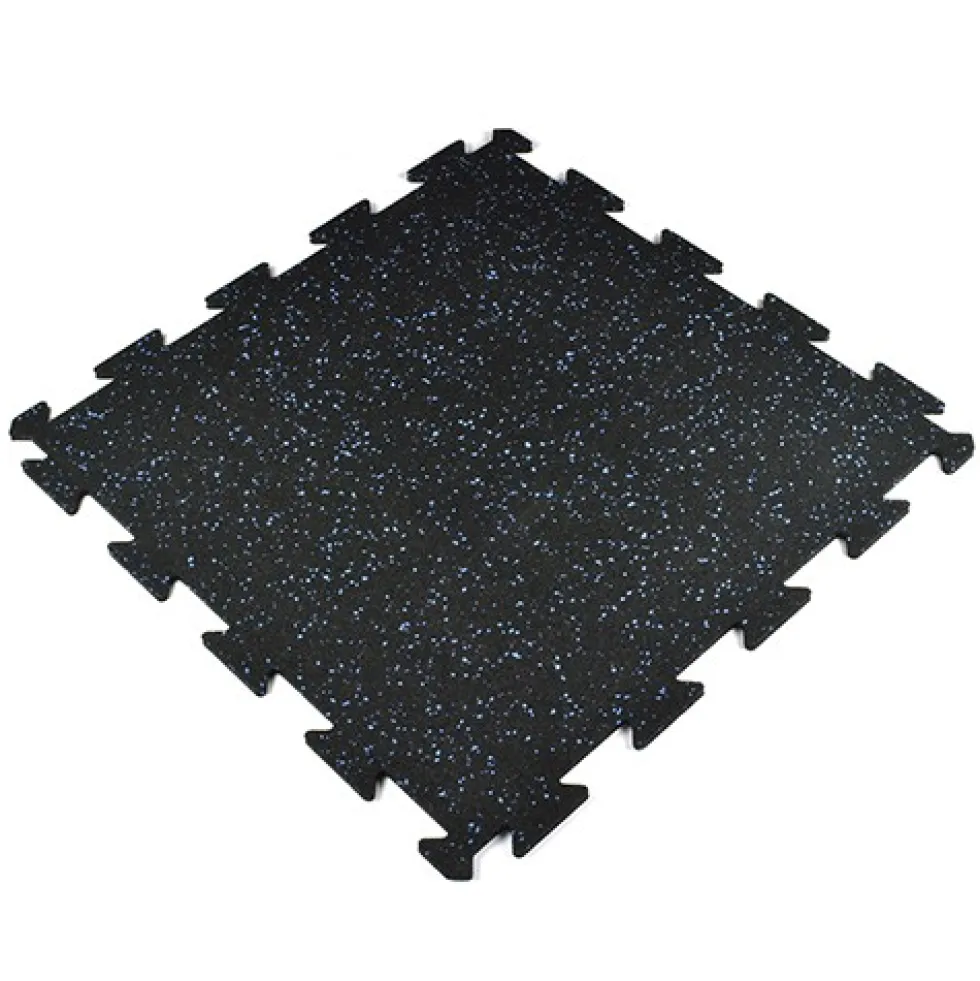 Rubber Tile Interlocks with Borders 10% Color 1/4 Inch x 25x25 Inches Pacific