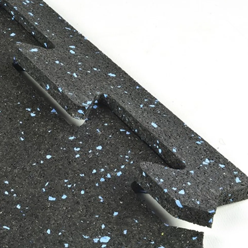 Rubber Tile Interlocks with Borders 10% Color 1/4 Inch x 25x25 Inches Pacific