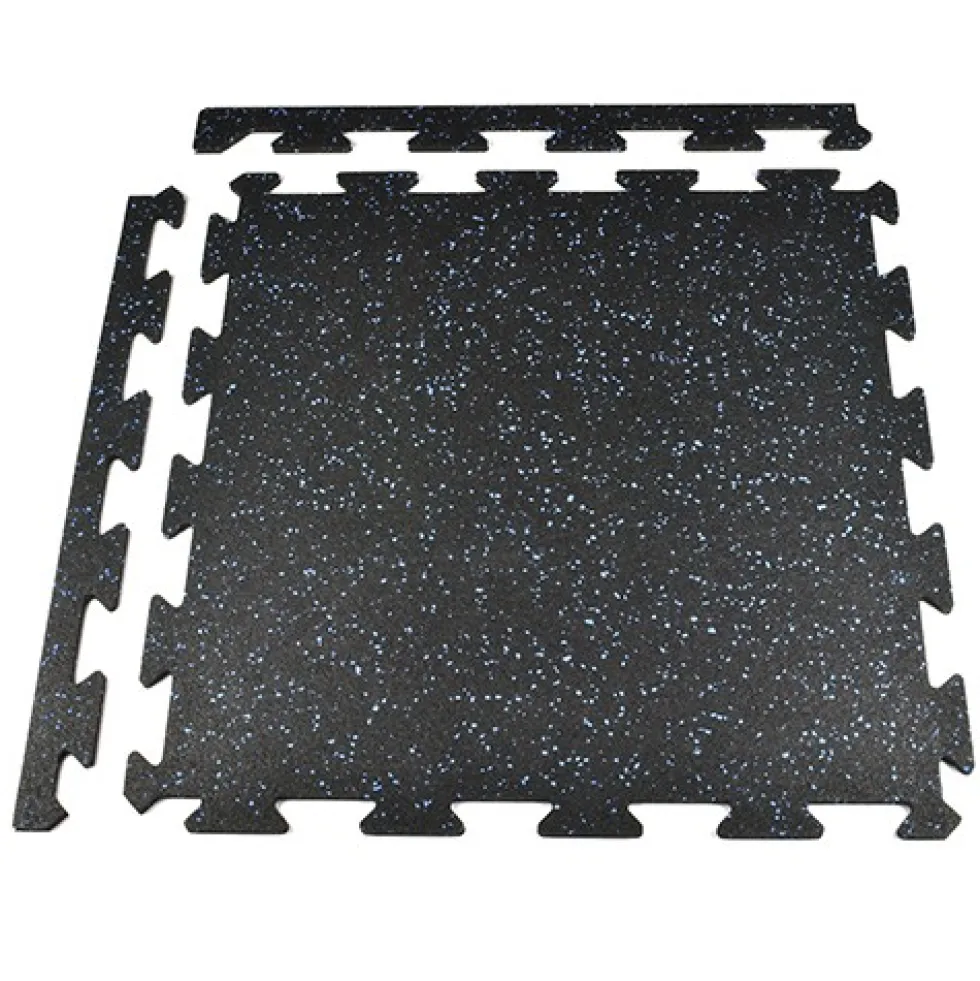 Rubber Tile Interlocks with Borders 10% Color 1/4 Inch x 25x25 Inches Pacific
