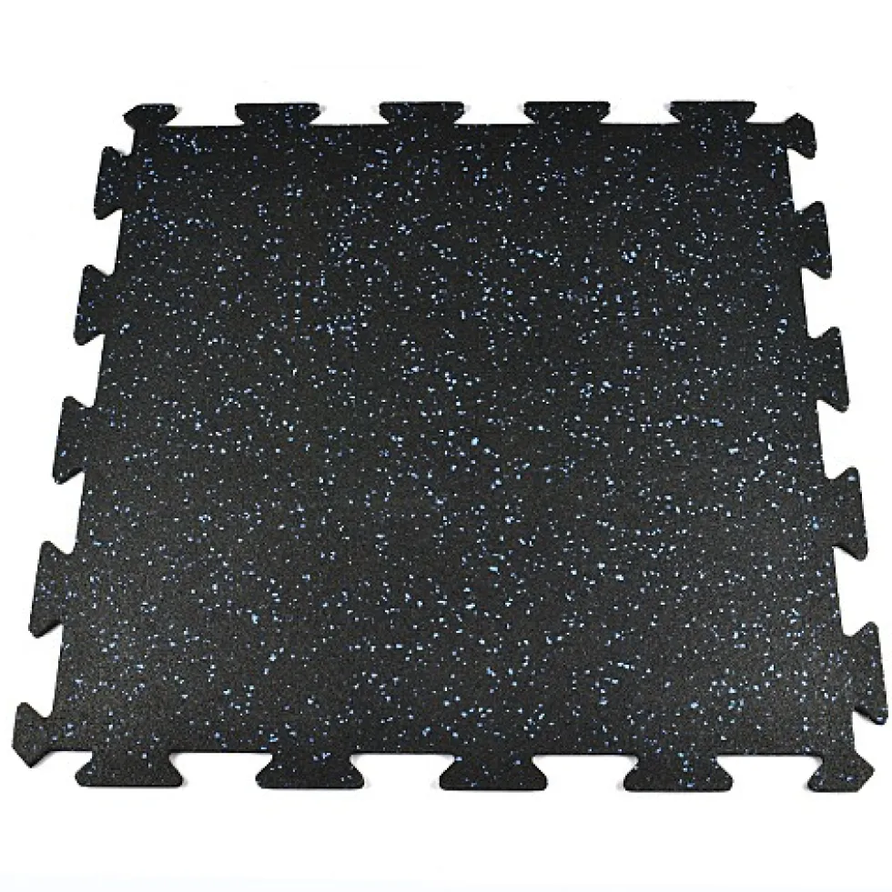 Rubber Tile Interlocks with Borders 10% Color 1/4 Inch x 25x25 Inches Pacific