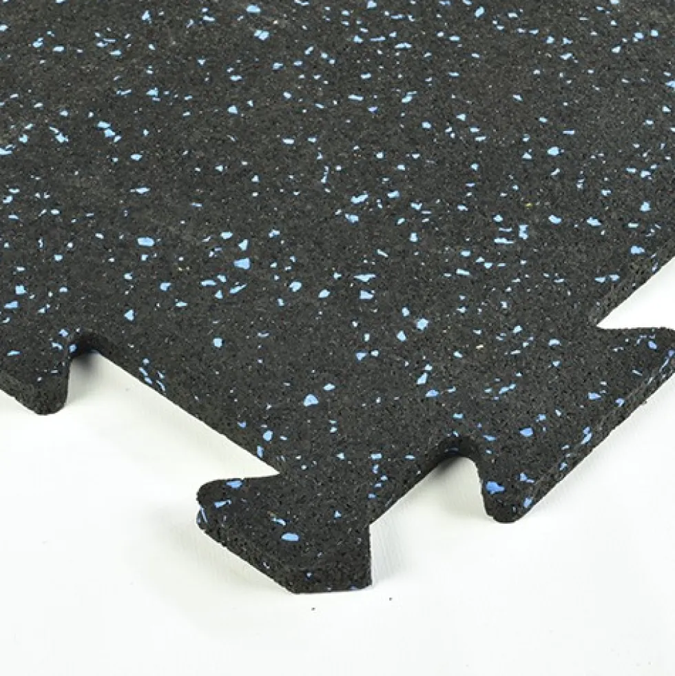 Rubber Tile Interlocks with Borders 10% Color 1/4 Inch x 25x25 Inches Pacific