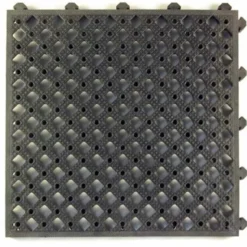 Safety Matta Perforated Black 1 Inch x 20x20 Inches
