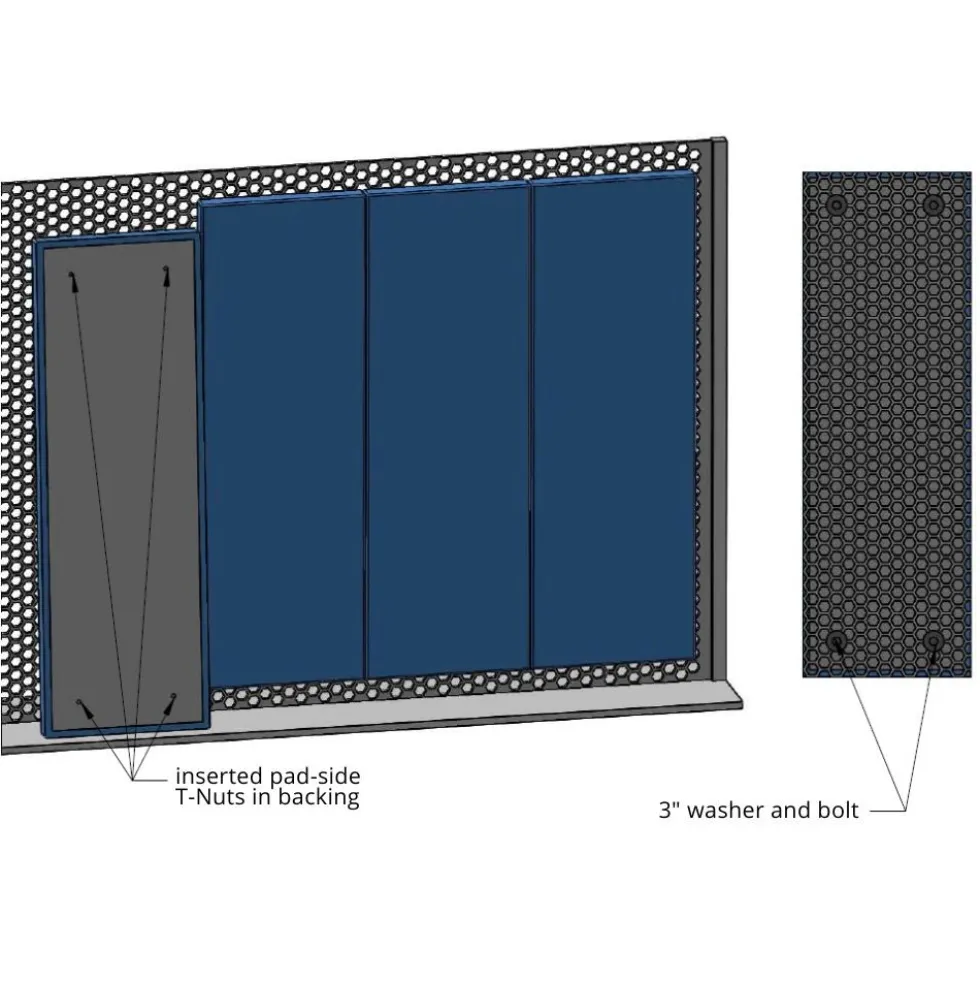 Safety Pro Outdoor Stadium Chain Link Fence Pad 3 Inch x 4x4 Ft.