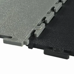Smooth Top PVC Interlocking Black Ever 1/4 Inch x 19.625x19.625 Inches Tile