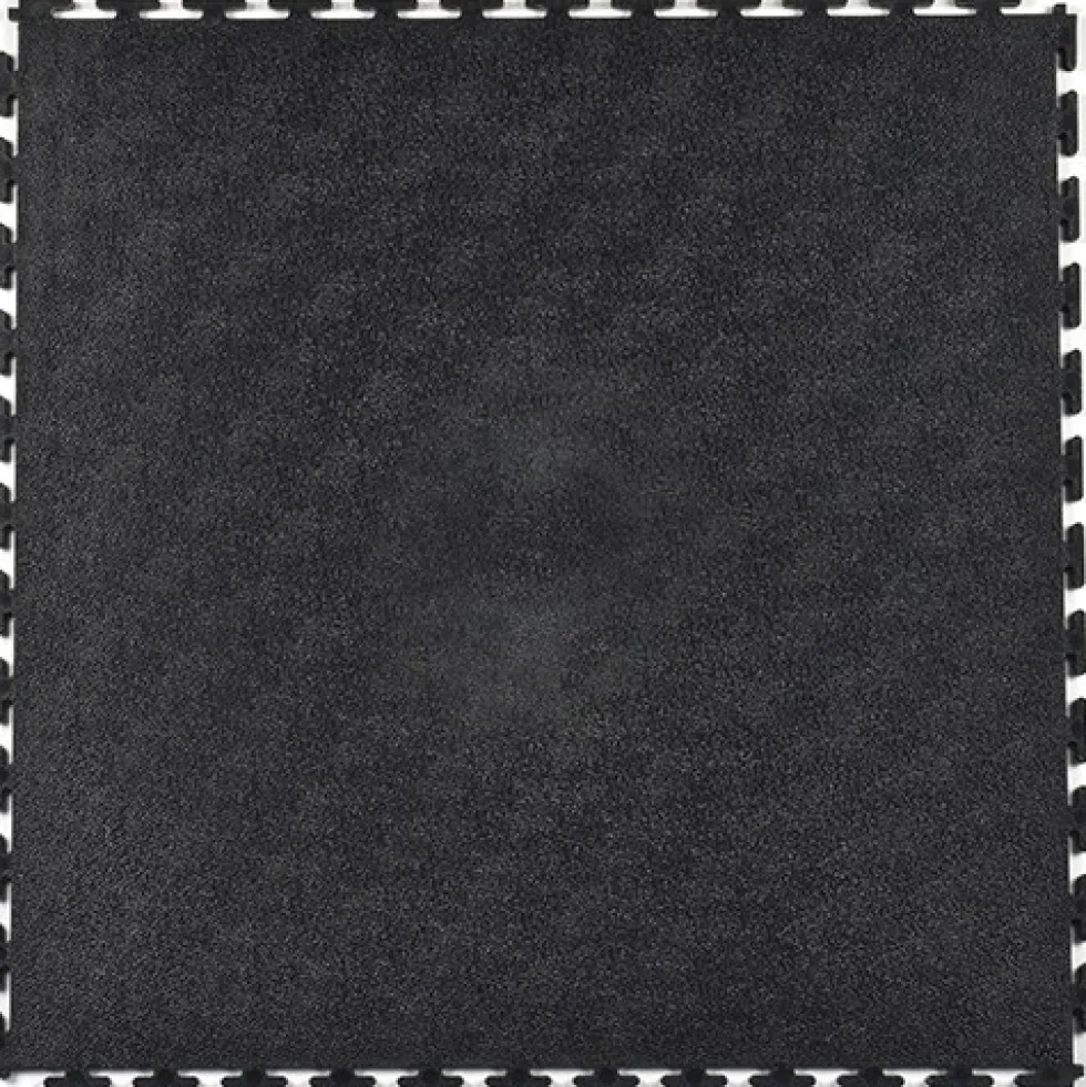 Smooth Top PVC Interlocking Black Ever 1/4 Inch x 19.625x19.625 Inches Tile
