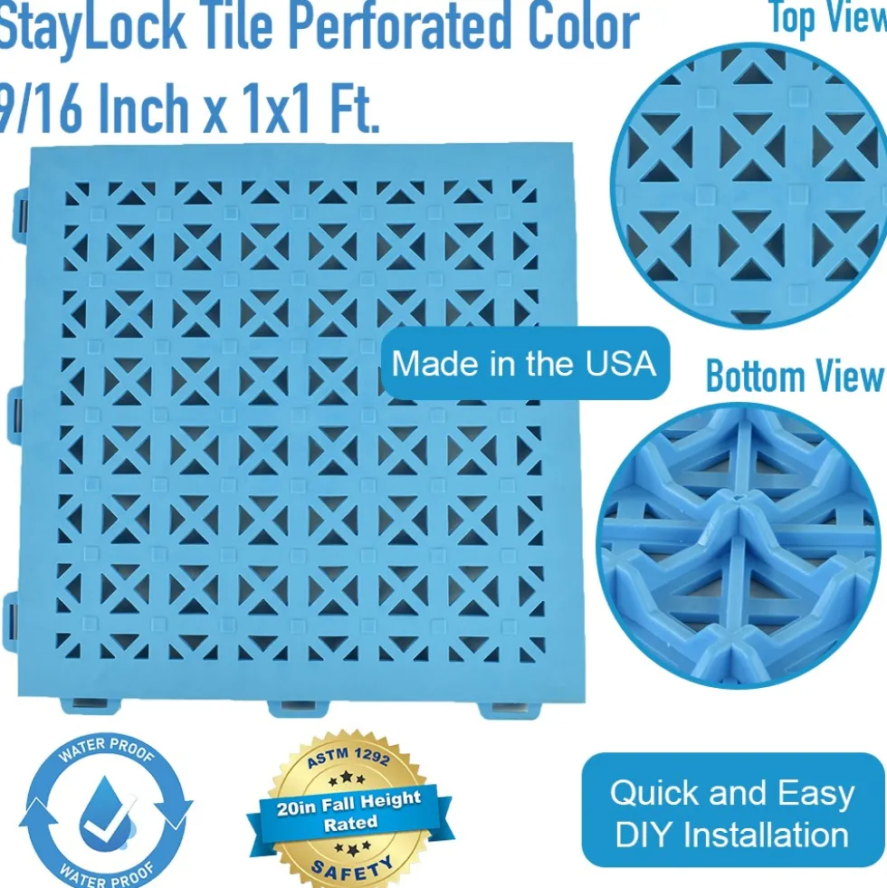 StayLock Tile Perforated Colors 9/16 Inch x 1x1 Ft.