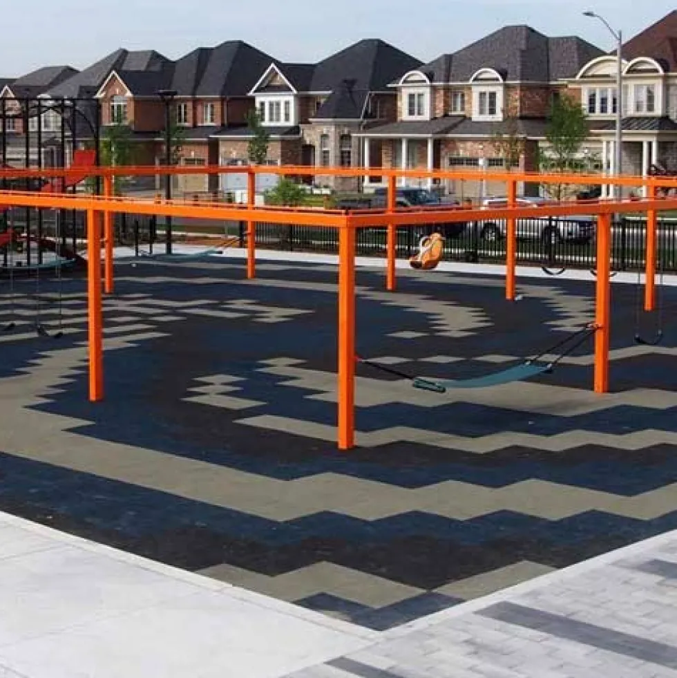 Sterling Playground Tile Black 3.25 Inch x 2x2 Ft.