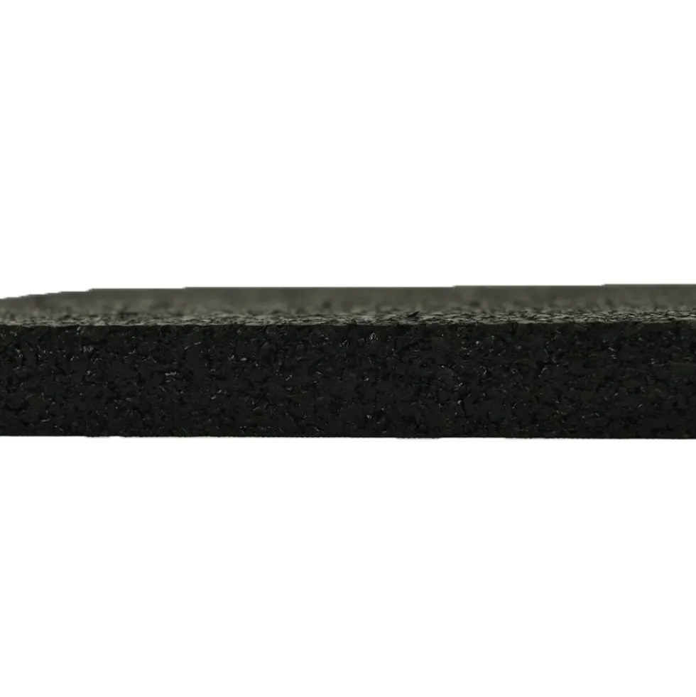 Straight Edge Rubber Tile Black 1/2 Inch 2x2 Ft. Pacific