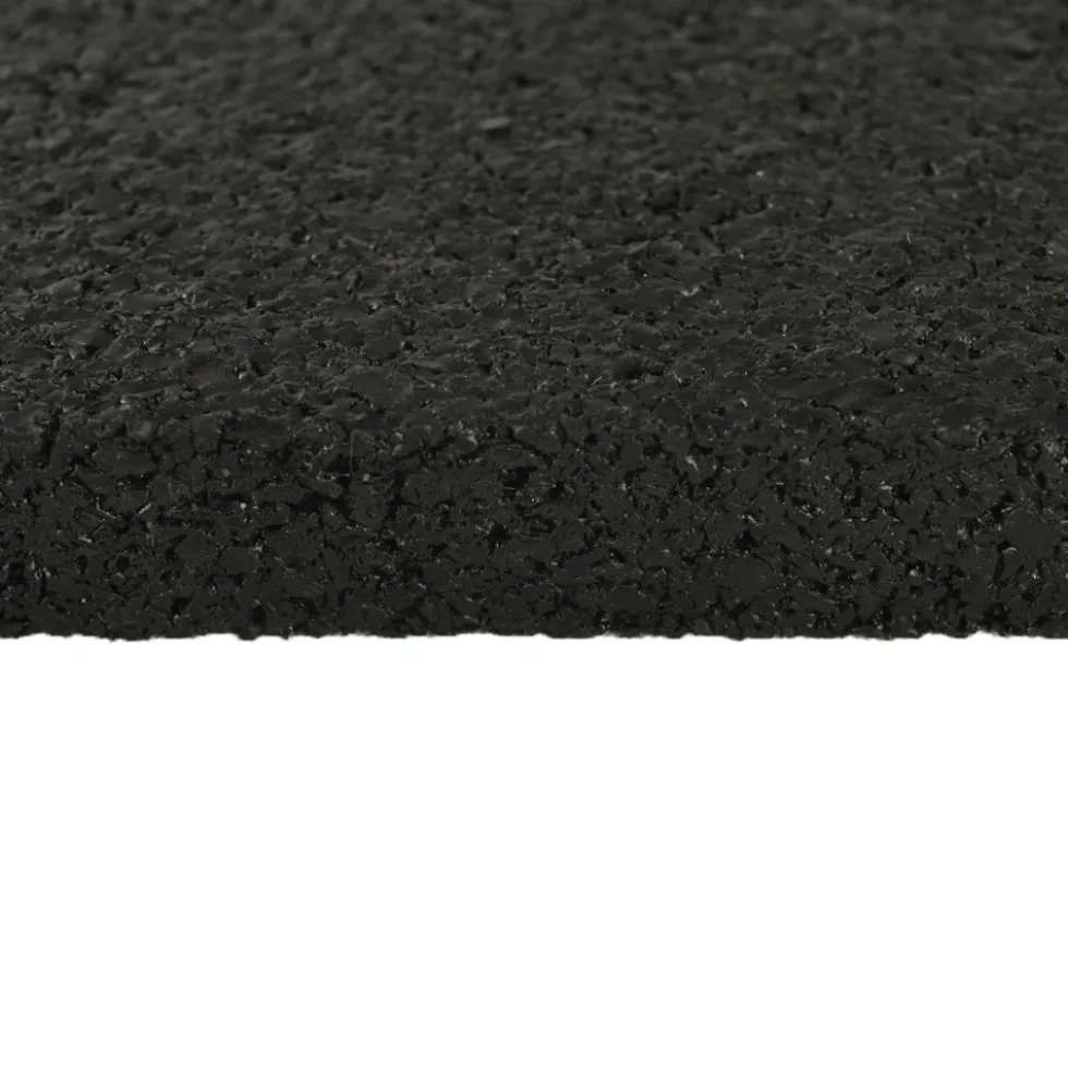 Straight Edge Rubber Tile Black 1/2 Inch 2x2 Ft. Pacific