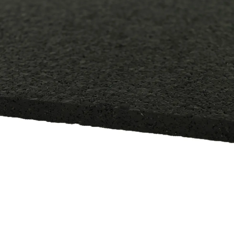 Straight Edge Rubber Tile Black 1/4 Inch x 2x2 Ft. Pacific