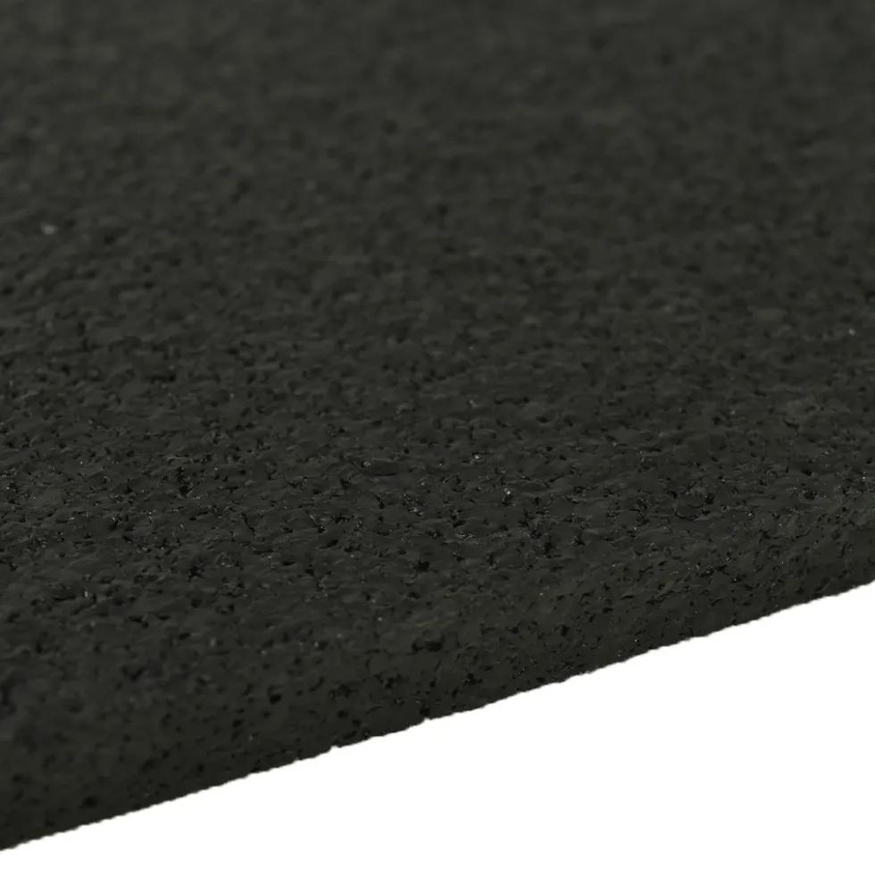 Straight Edge Rubber Tile Black 3/8 Inch x 2x2 Ft. Pacific