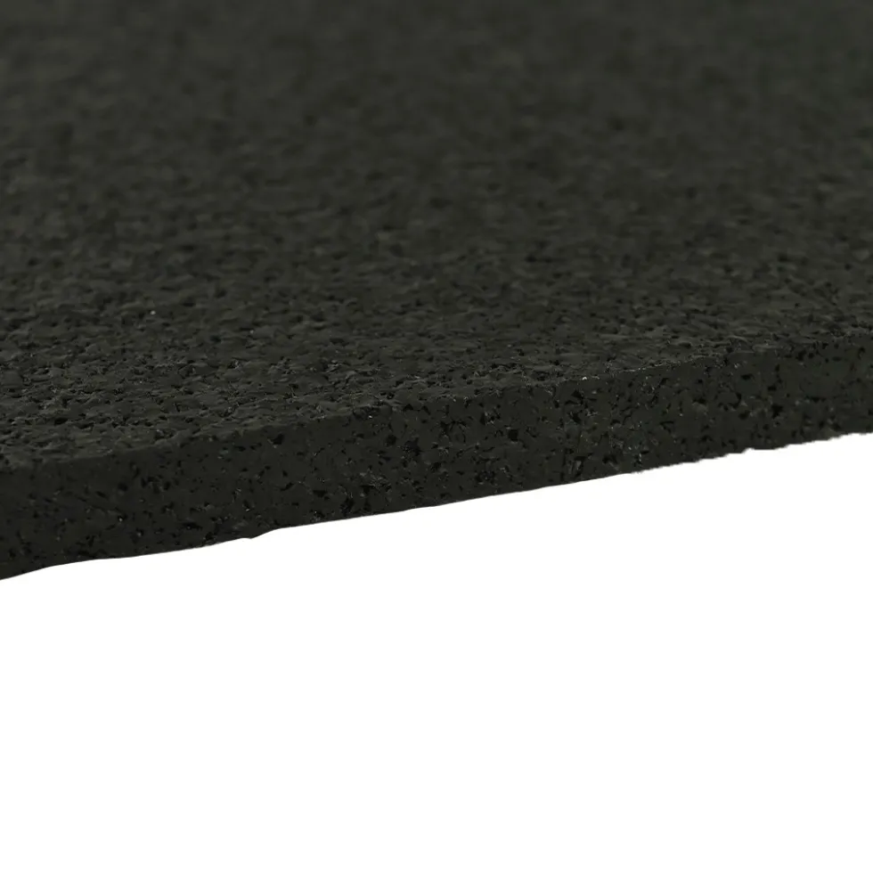 Straight Edge Rubber Tile Black 3/8 Inch x 2x2 Ft. Pacific
