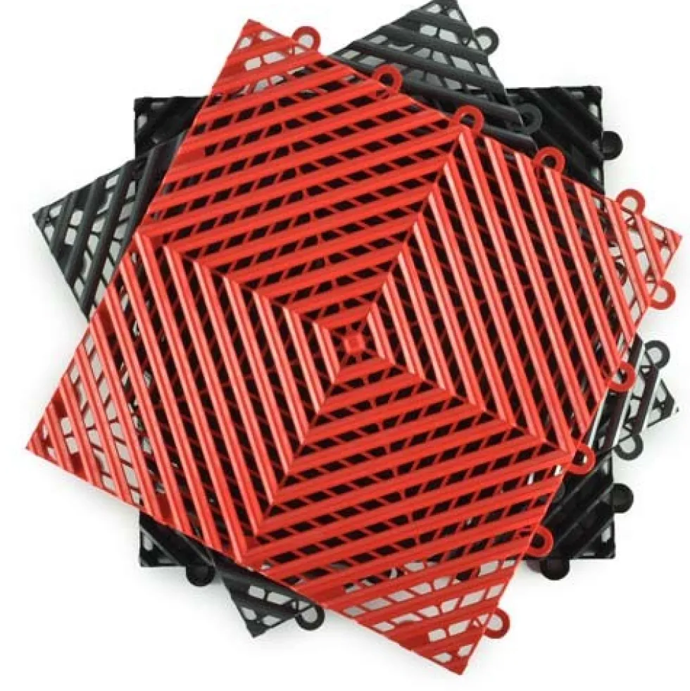 TurboTile Perforated Garage Floor Tile 5/8 Inch x 1x1 Ft.