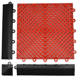 TurboTile Perforated Garage Floor Tile 5/8 Inch x 1x1 Ft.