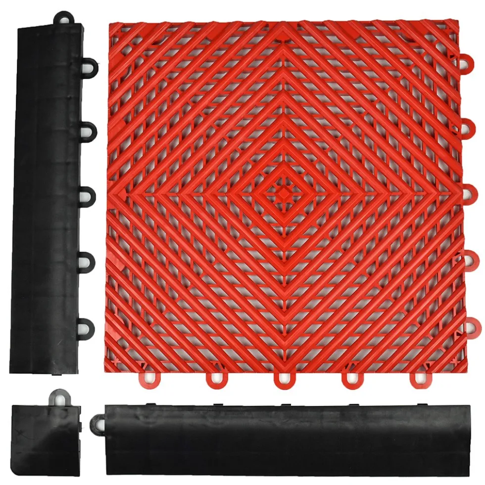TurboTile Perforated Garage Floor Tile 5/8 Inch x 1x1 Ft.