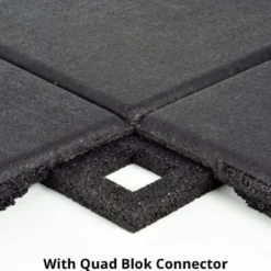 UltraTile Rubber Weight Floor Black 1 Inch x 2x2 Ft. with Quad Blok