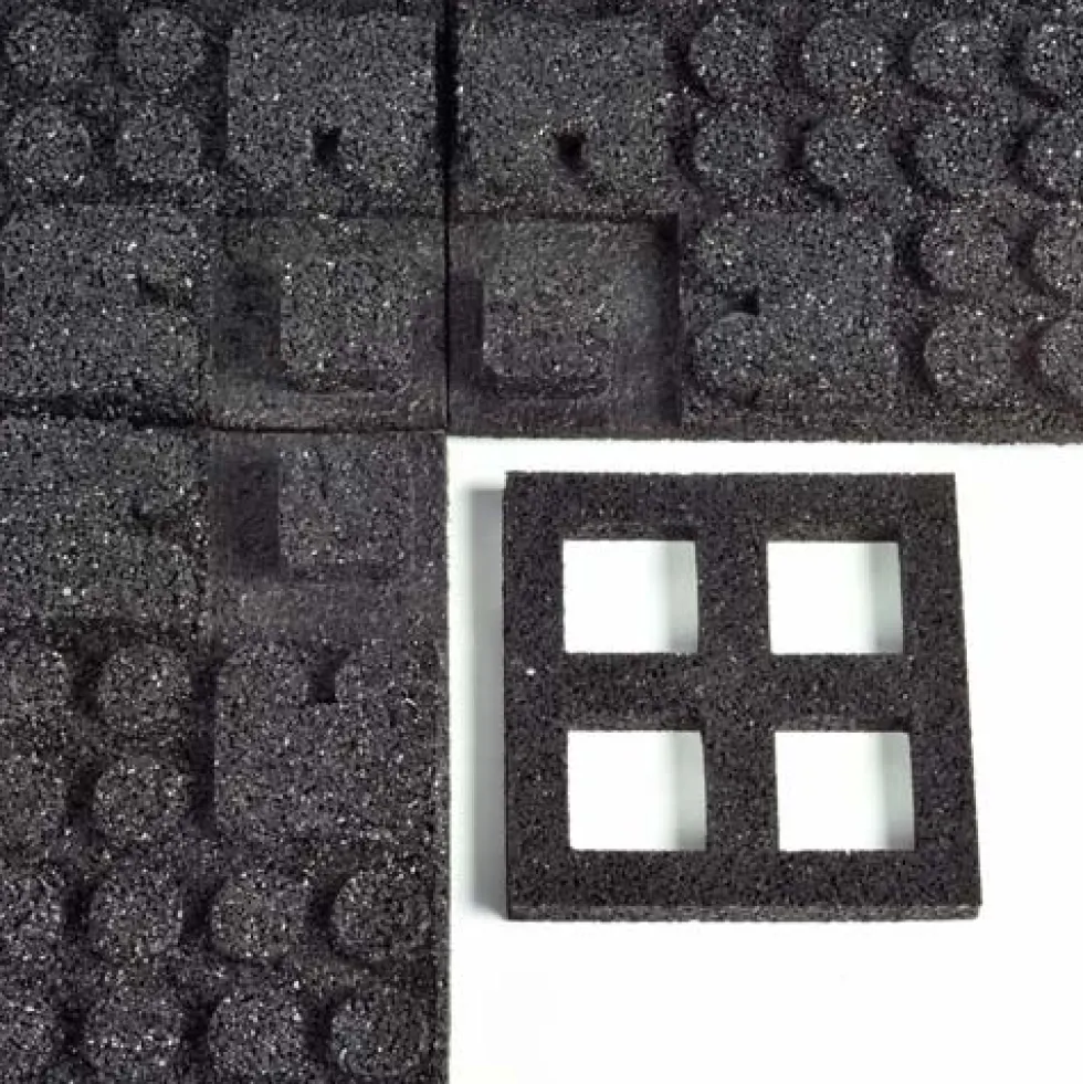 UltraTile Rubber Weight Floor Standard Colors 1 Inch x 2x2 Ft. with Quad Blok